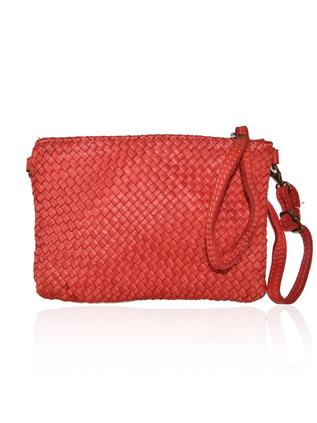 Woman washed leather pochette - AY24826