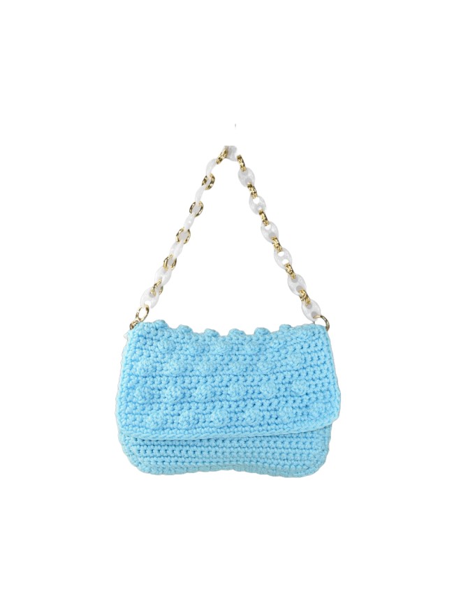 Woman textile shoulder bag - H02303