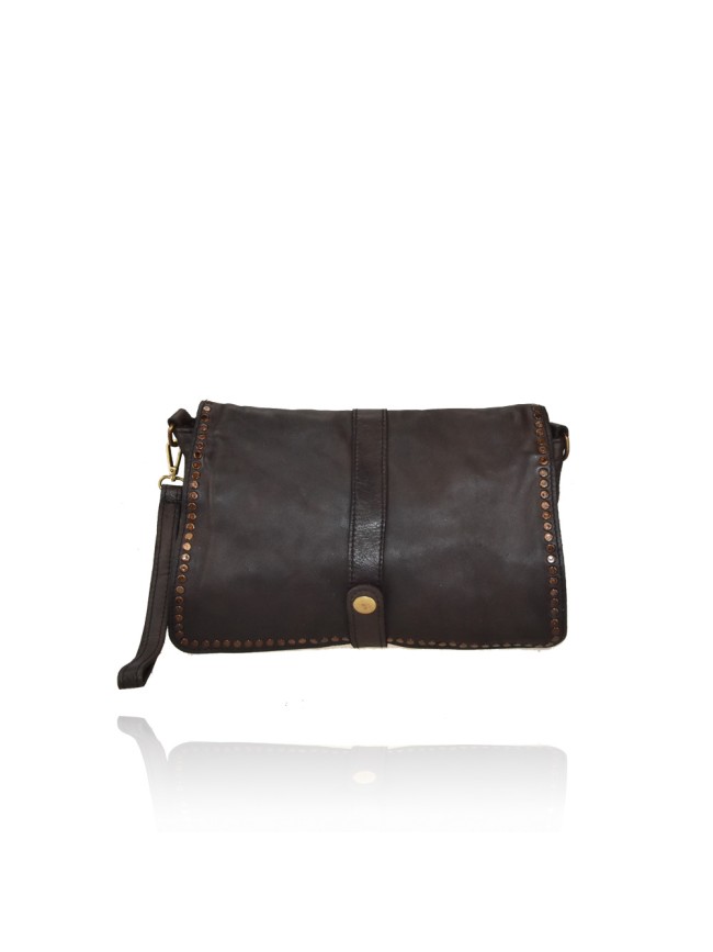 Woman washed leather pochette - AY49854