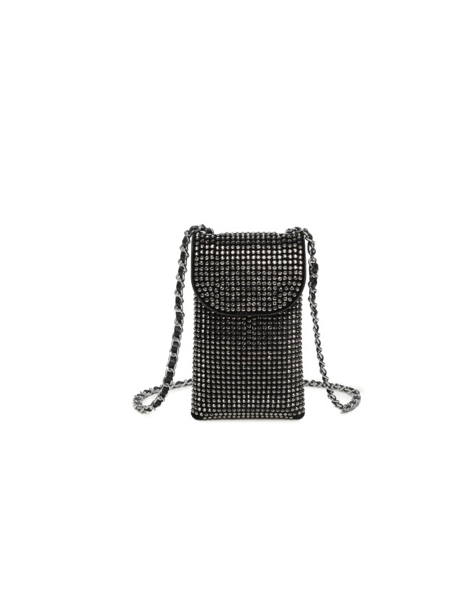 Portacellulare e pochette donna in ecopelle con strass - PF631