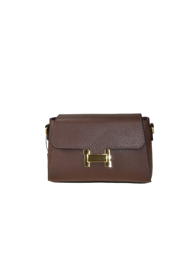 Leather handbag with shoulder strap - YH25827