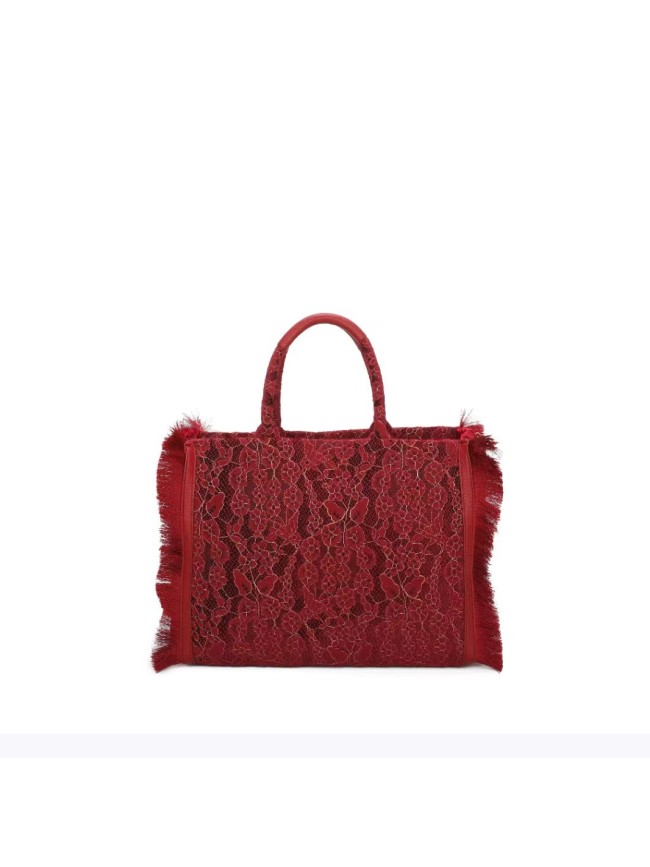 Woman synthetic leather & lace bag - PF701