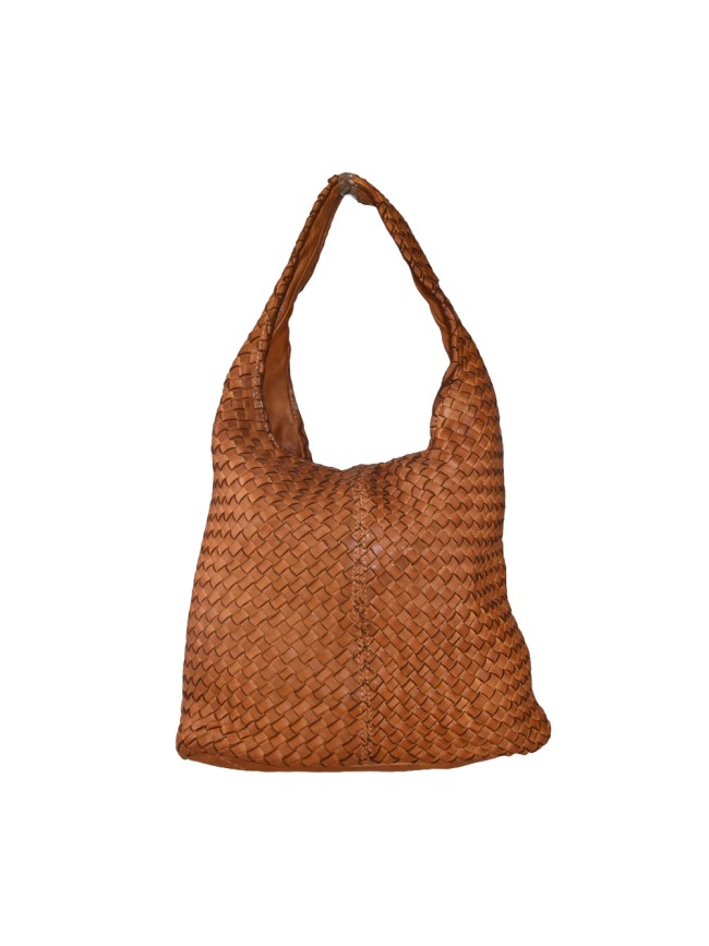 Woman washed woven leather bag - BX55861