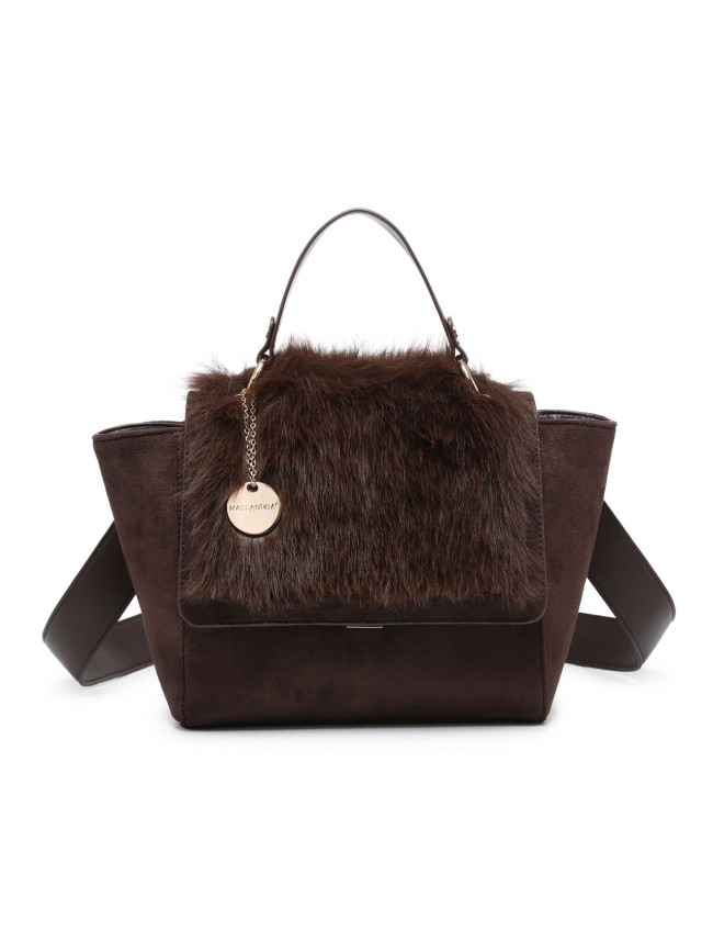 Woman synthetic leather & fur bag - 70407