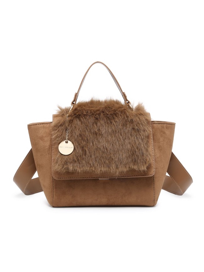 Woman synthetic leather & fur bag - 70407