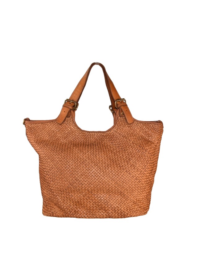 Woman washed woven leather bag -YT59865