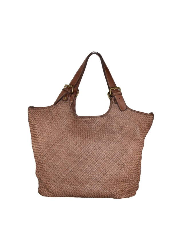 Woman washed woven leather bag -YT59865