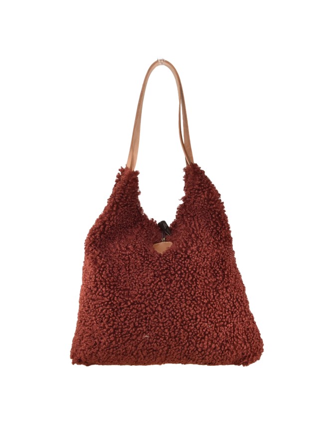 Borsa a spalla donna in pelle & teddy - TS27829