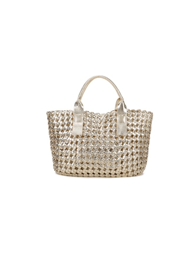 Woman woven synthetic leather hand bag - PF728