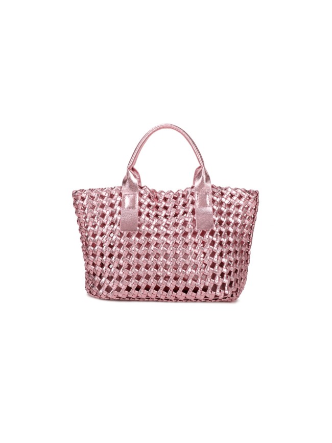 Woman woven synthetic leather hand bag - PF728