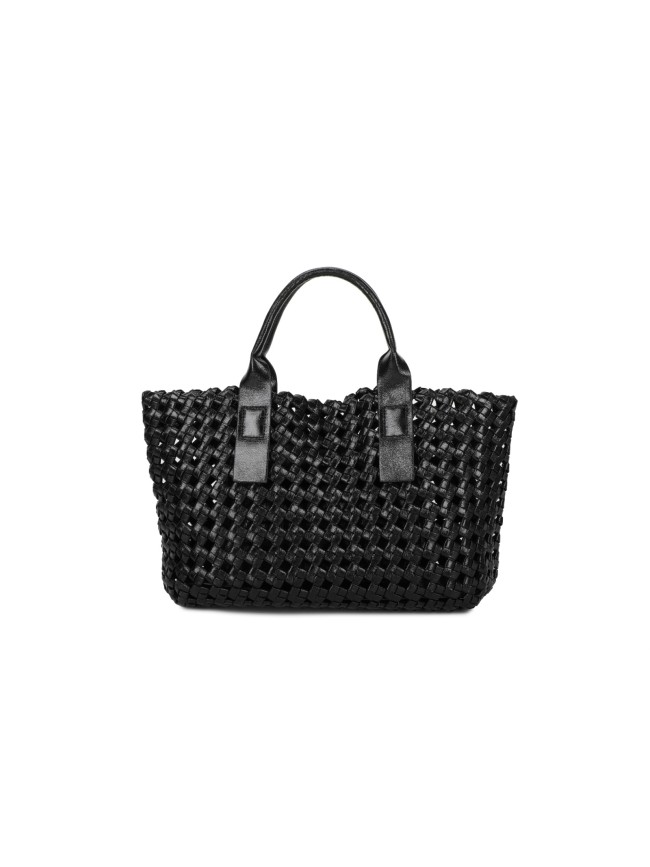 Woman woven synthetic leather hand bag - PF728