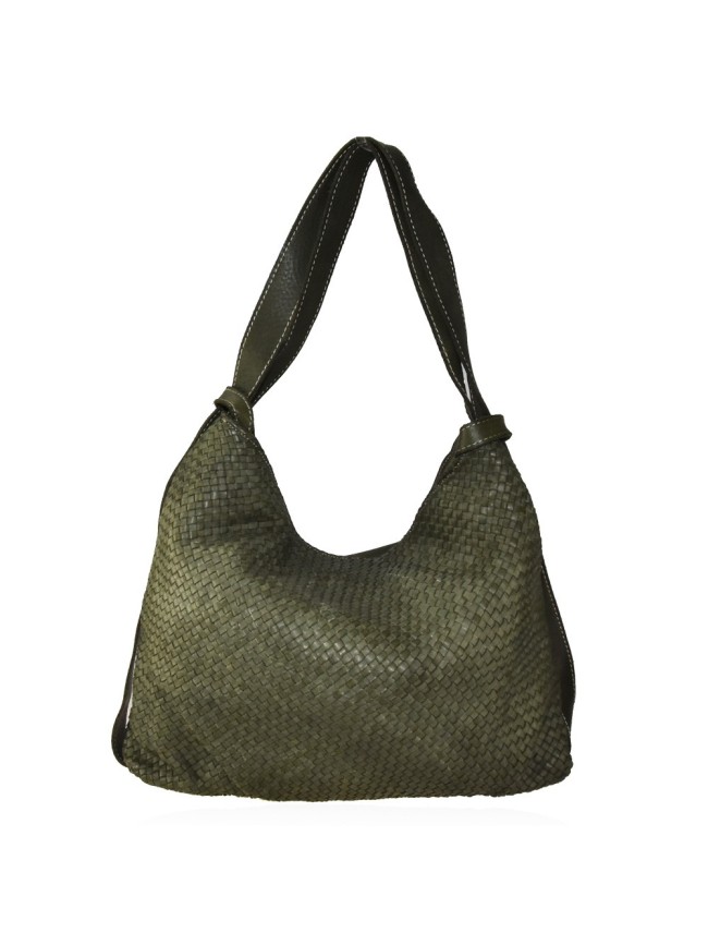 Woven vintage leather convertible shoulder bag in backpack vintage - QZ55861