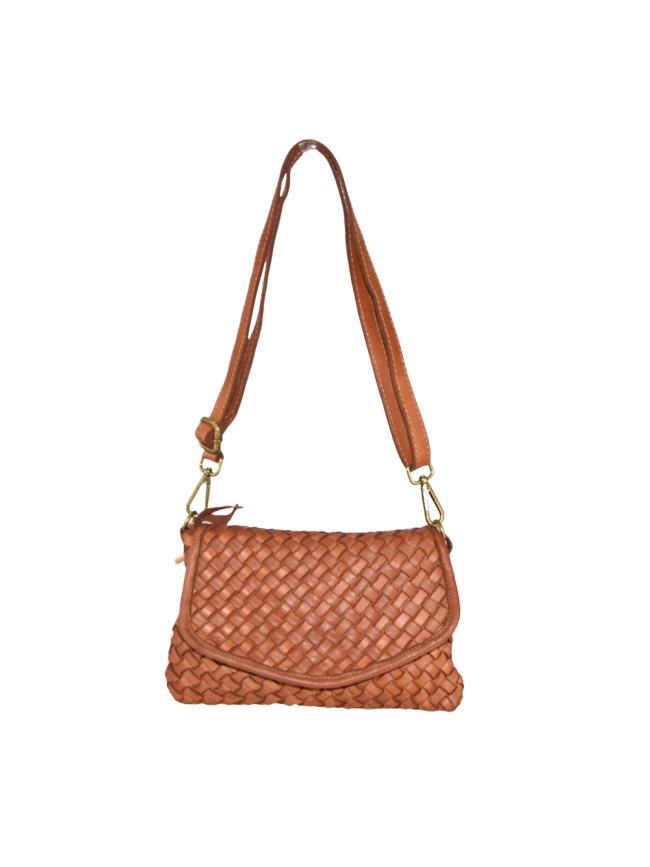 Woman woven washed leather bag - MJ33836