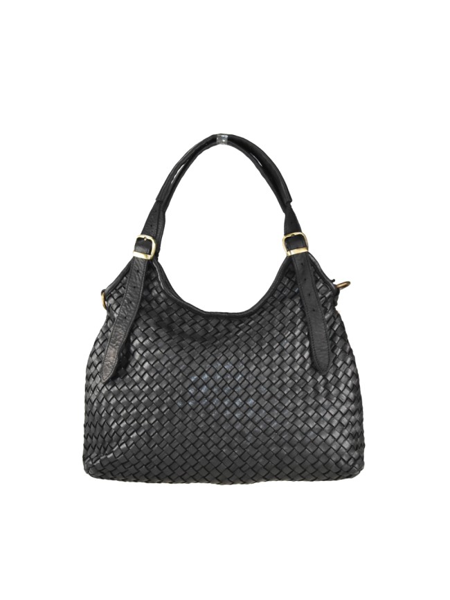 Woman washed woven leather bag - JE52857