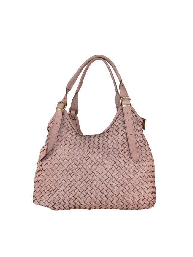 Woman washed woven leather bag - JE52857