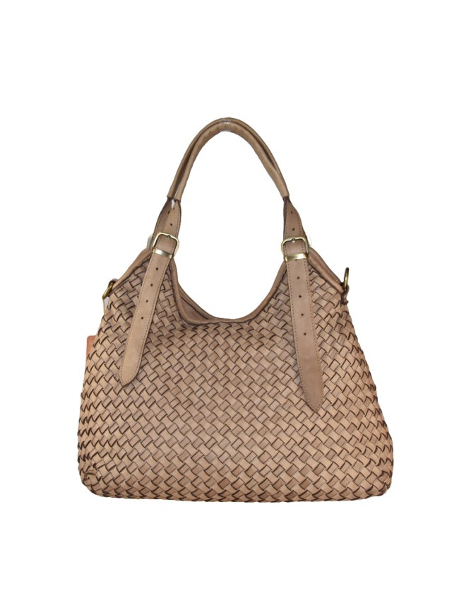 Woman washed woven leather bag - JE52857