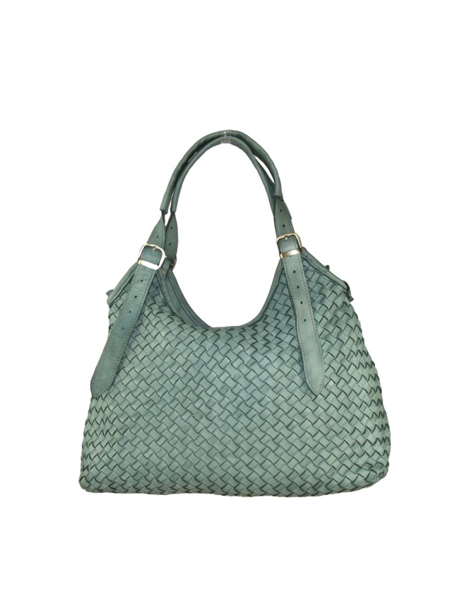 Woman washed woven leather bag - JE52857