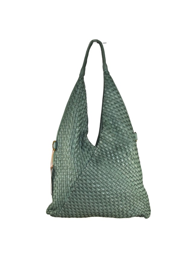 Woman washed woven leather bag - SN58864