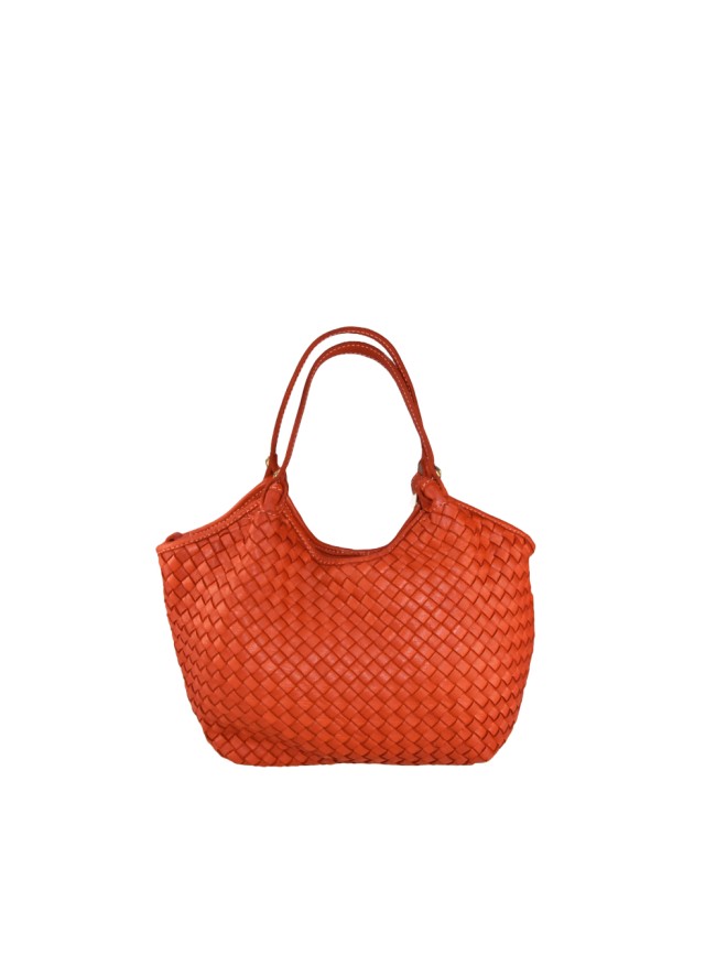 Woman washed woven leather bag - YC45850