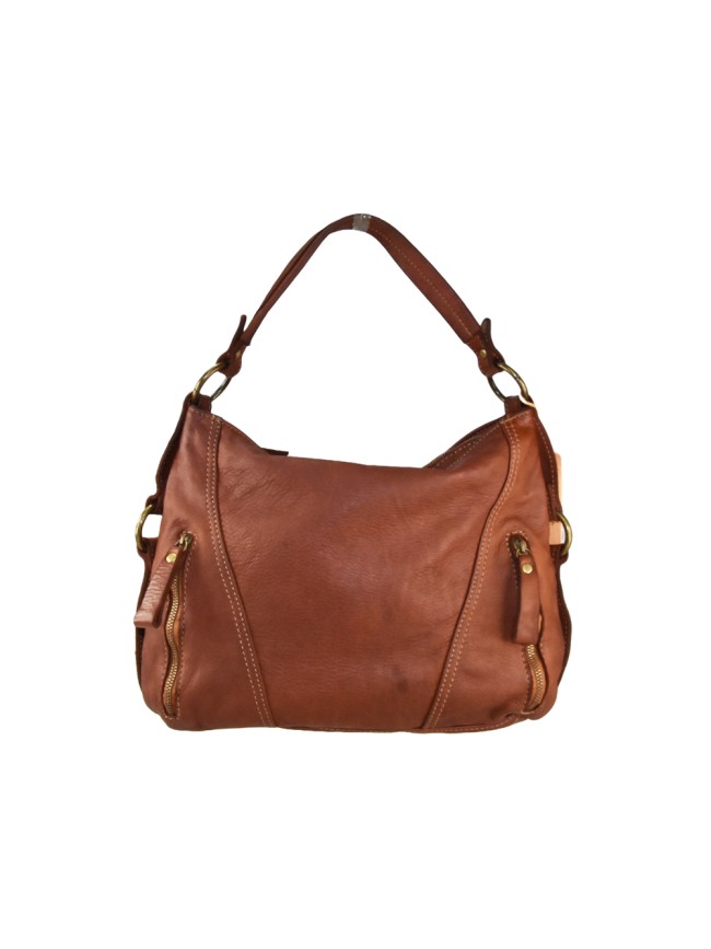 Woman vintage leather hand & shoulder bag - CZ53858