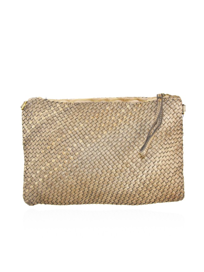 Woman washed leather pochette - AY35838