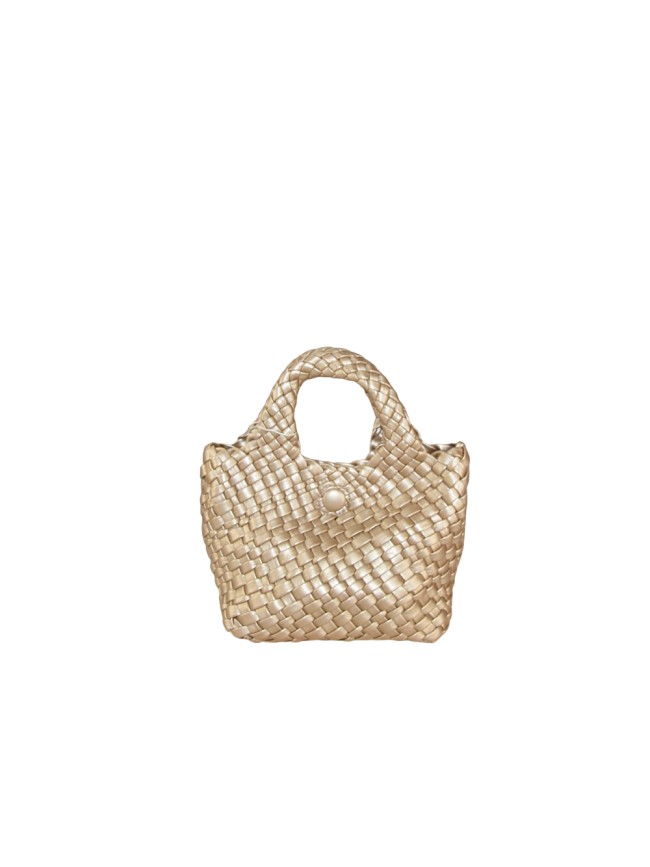 Woman woven synthetic leather hand bag - 8219