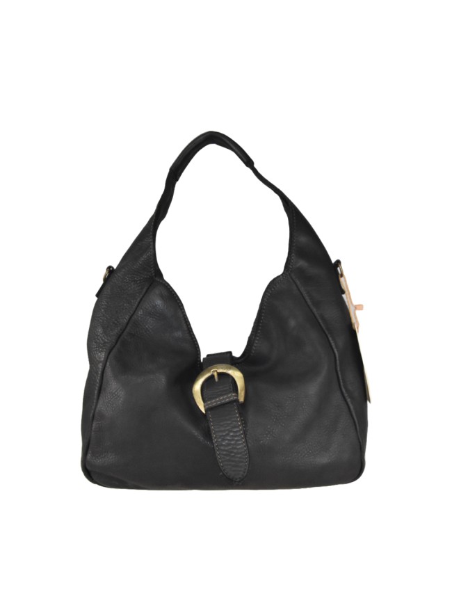 Woman vintage leather shoulder bag - FU55861