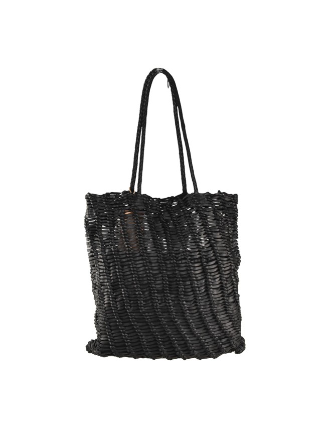 Woman hand woven vintage leather shoulder bag - IT908100