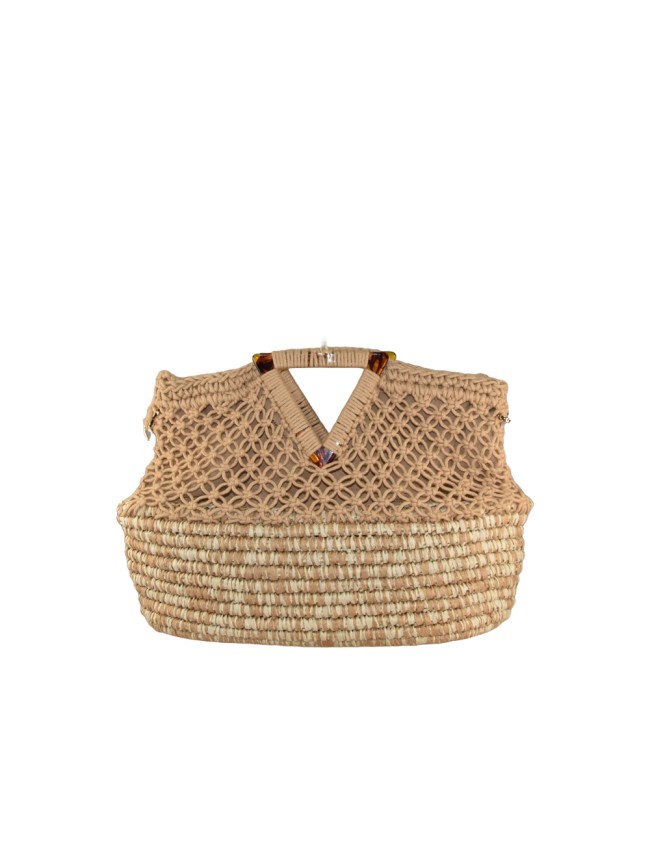 Woman woven textile hand bag - S0254