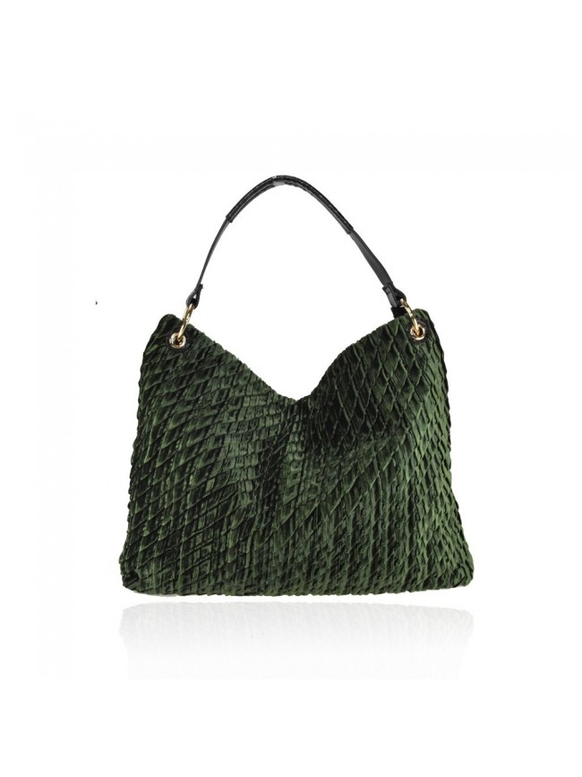 Woman velvet & synthetic leather bag - PF104