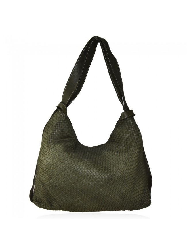 Woven vintage leather convertible shoulder bag in backpack vintage - QZ55861